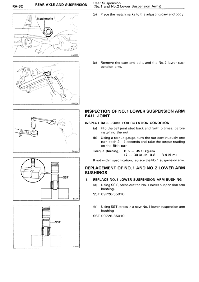 Rear Axle & Suspension — MK3 Supra Rear Axle & Suspension, page 62