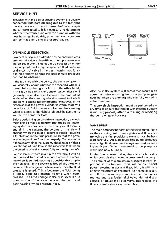 Service Hint — MK3 Supra Steering, page 37