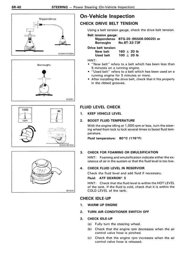 On-Vehicle Inspection — MK3 Supra Steering, page 40