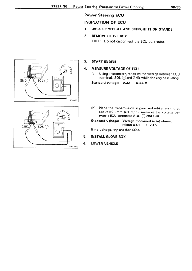 Power Steering ECU Inspection of ECU — MK3 Supra Steering, page 95