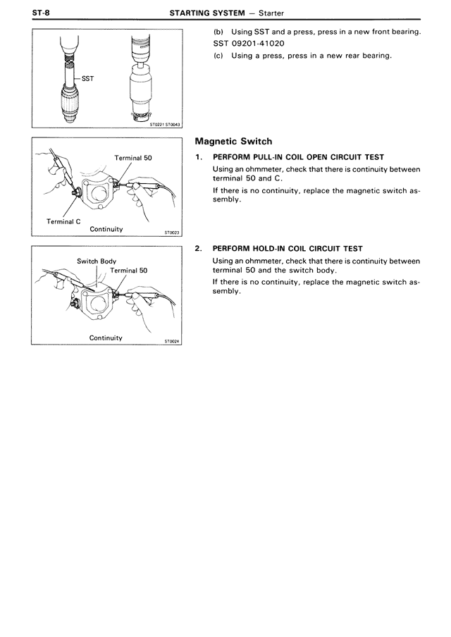 Starting System — MK3 Supra Starting System, page 8