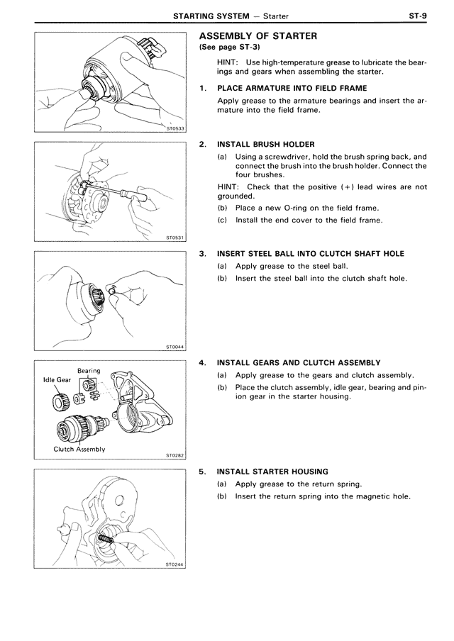 Assembly of Starter — MK3 Supra Starting System, page 9