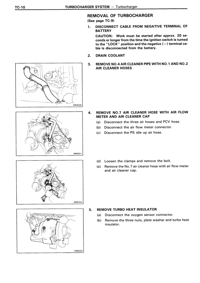 Removal of Turbocharger — MK3 Supra Turbocharger System, page 10