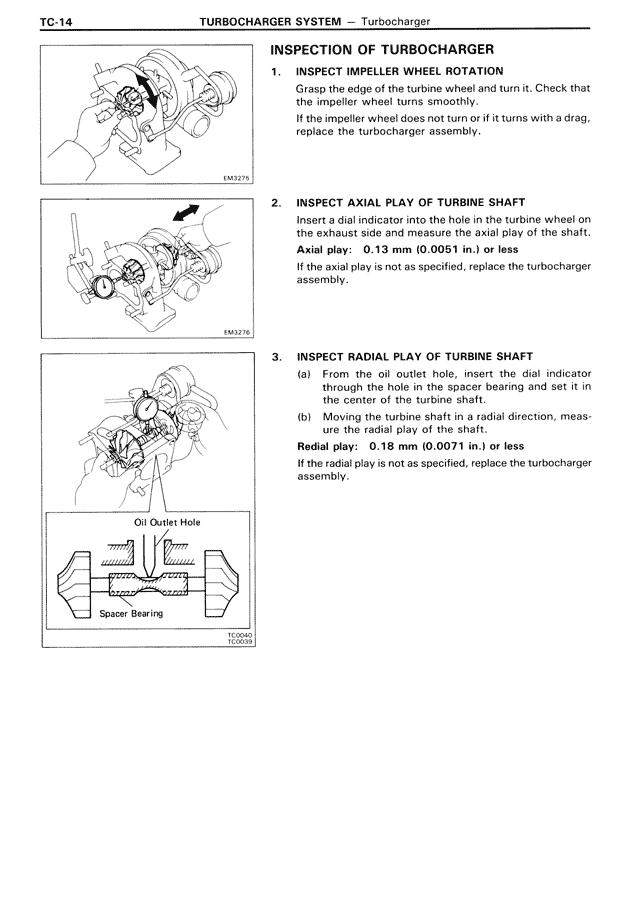 Inspection of Turbocharger — MK3 Supra Turbocharger System, page 14