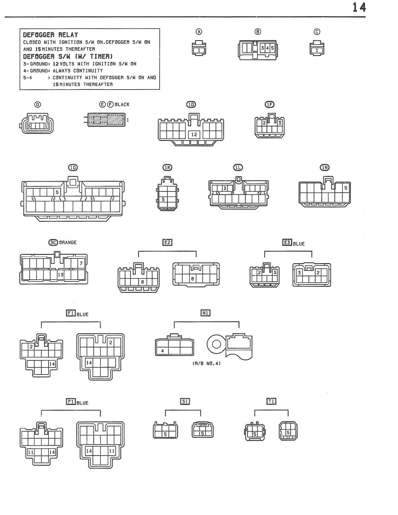 Rear Window Defogger and Mirror Heater — MK3 Supra Rear Window Defogger and Mirror Heater wiring diagram, page 2