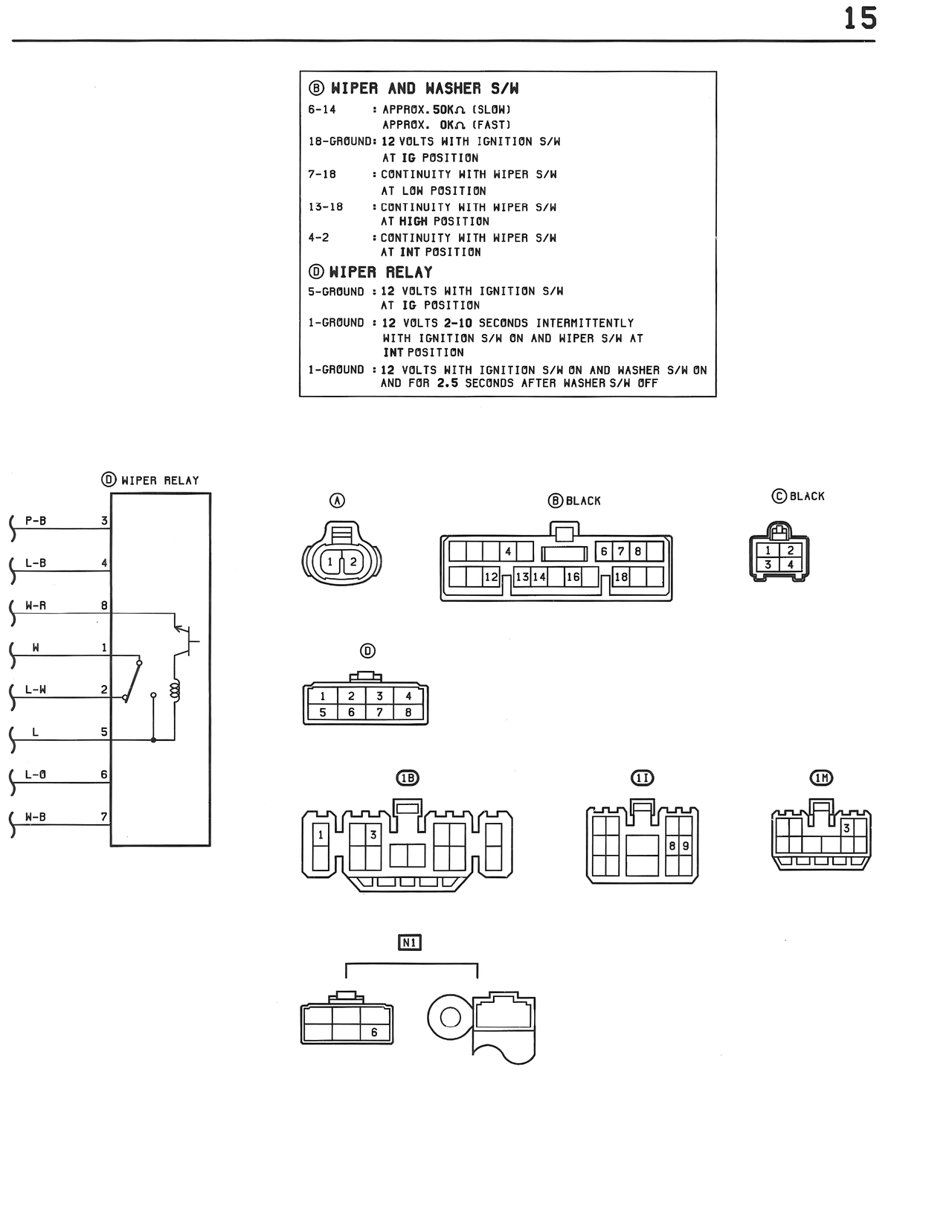 Wiper and Washer S/M — MK3 Supra Front Wiper and Washer wiring diagram, page 2