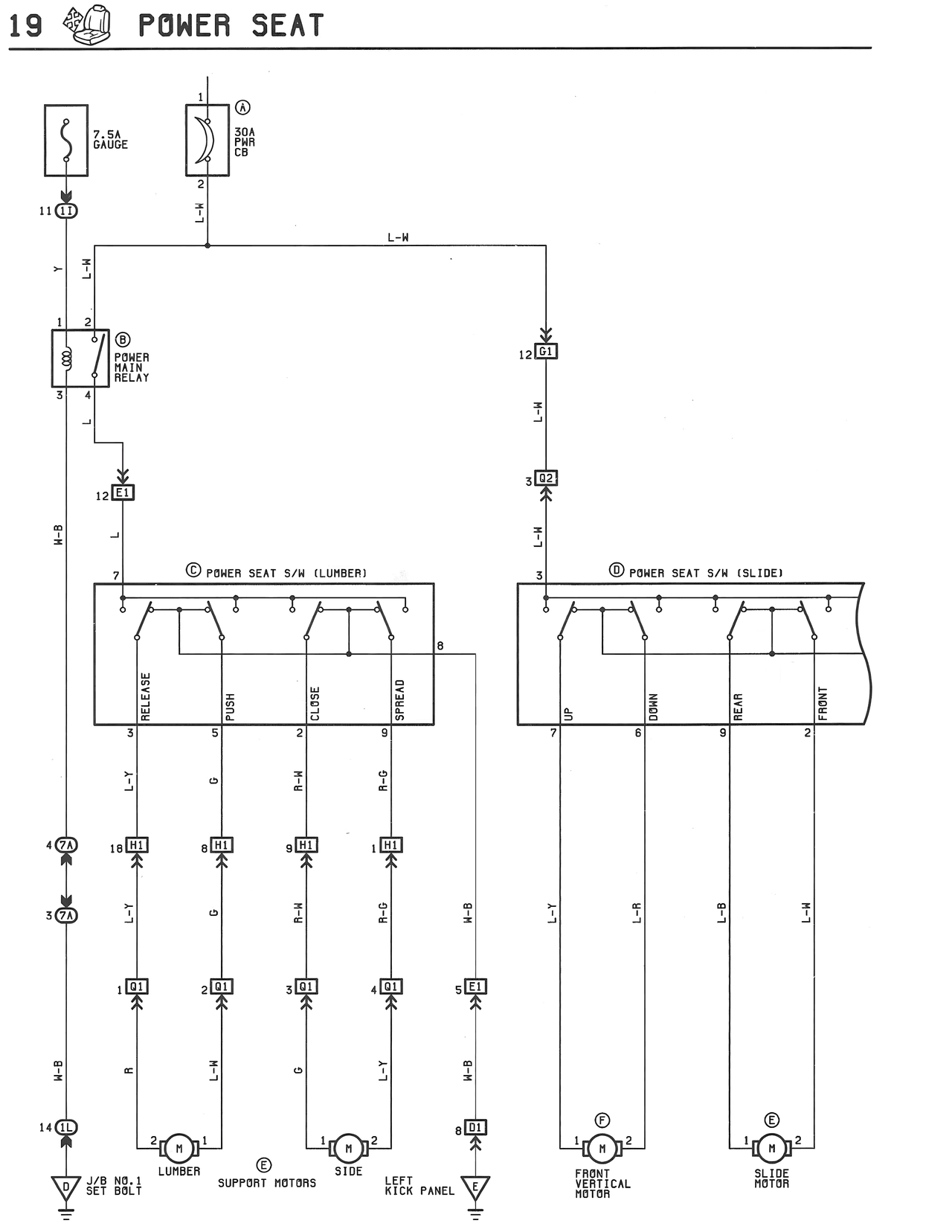 Power Seat — MK3 Supra Power Seat wiring diagram, page 1