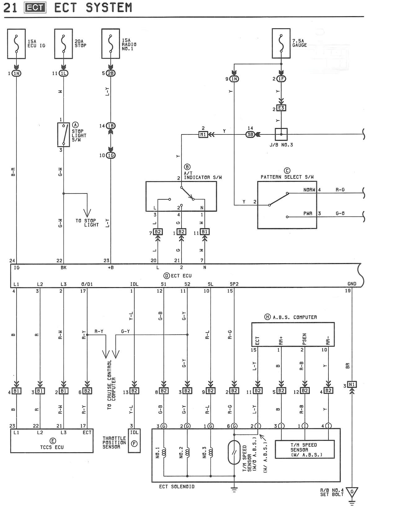 ECT System — MK3 Supra ECT System wiring diagram, page 1