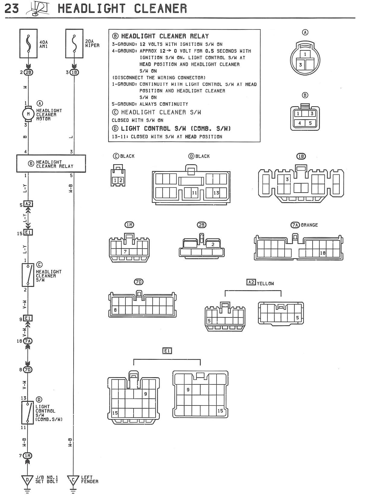 Headlight Cleaner — MK3 Supra Headlight Cleaner wiring diagram, page 1