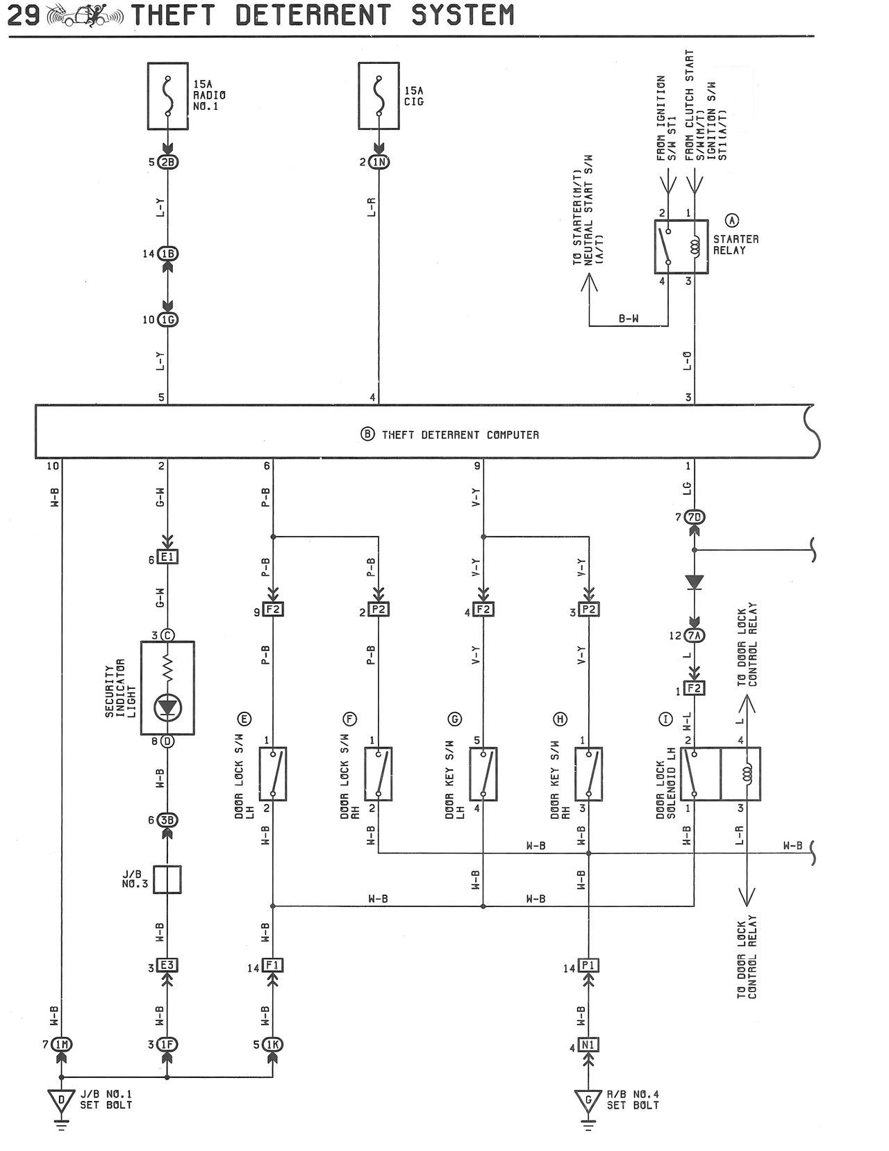 Theft Deterrent System — MK3 Supra Theft Deterrent System wiring diagram, page 1