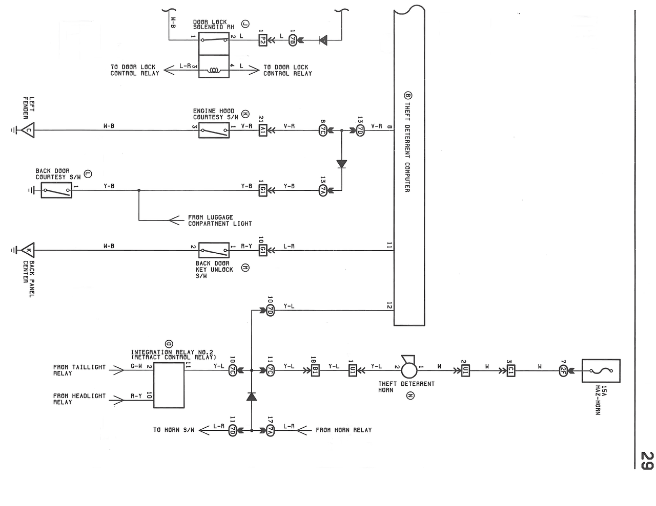 Theft Deterrent System Circuit — MK3 Supra Theft Deterrent System wiring diagram, page 2