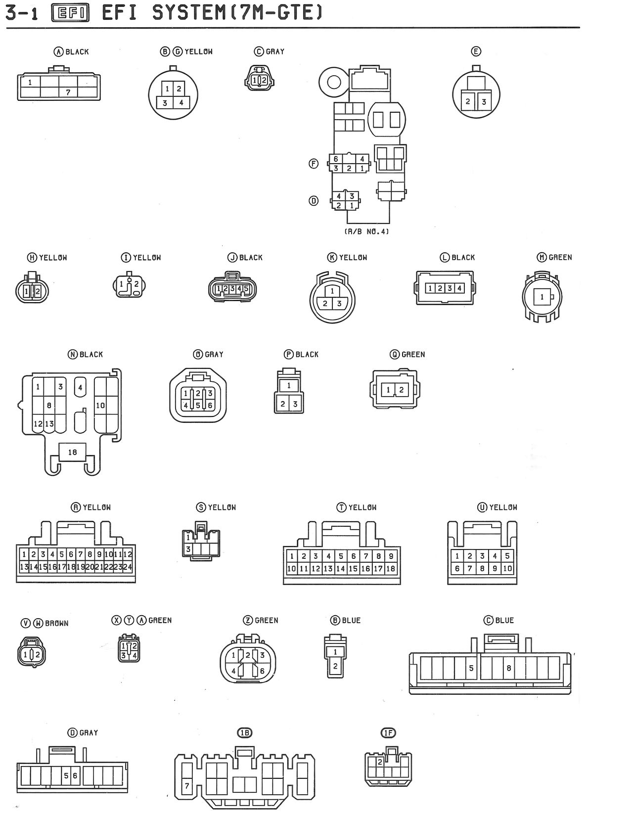 EFI SYSTEM(7M-GTE) — MK3 Supra EFI System wiring diagram, page 5