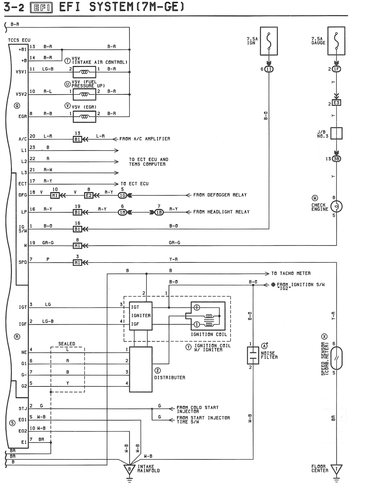 EFI System — MK3 Supra EFI System wiring diagram, page 9