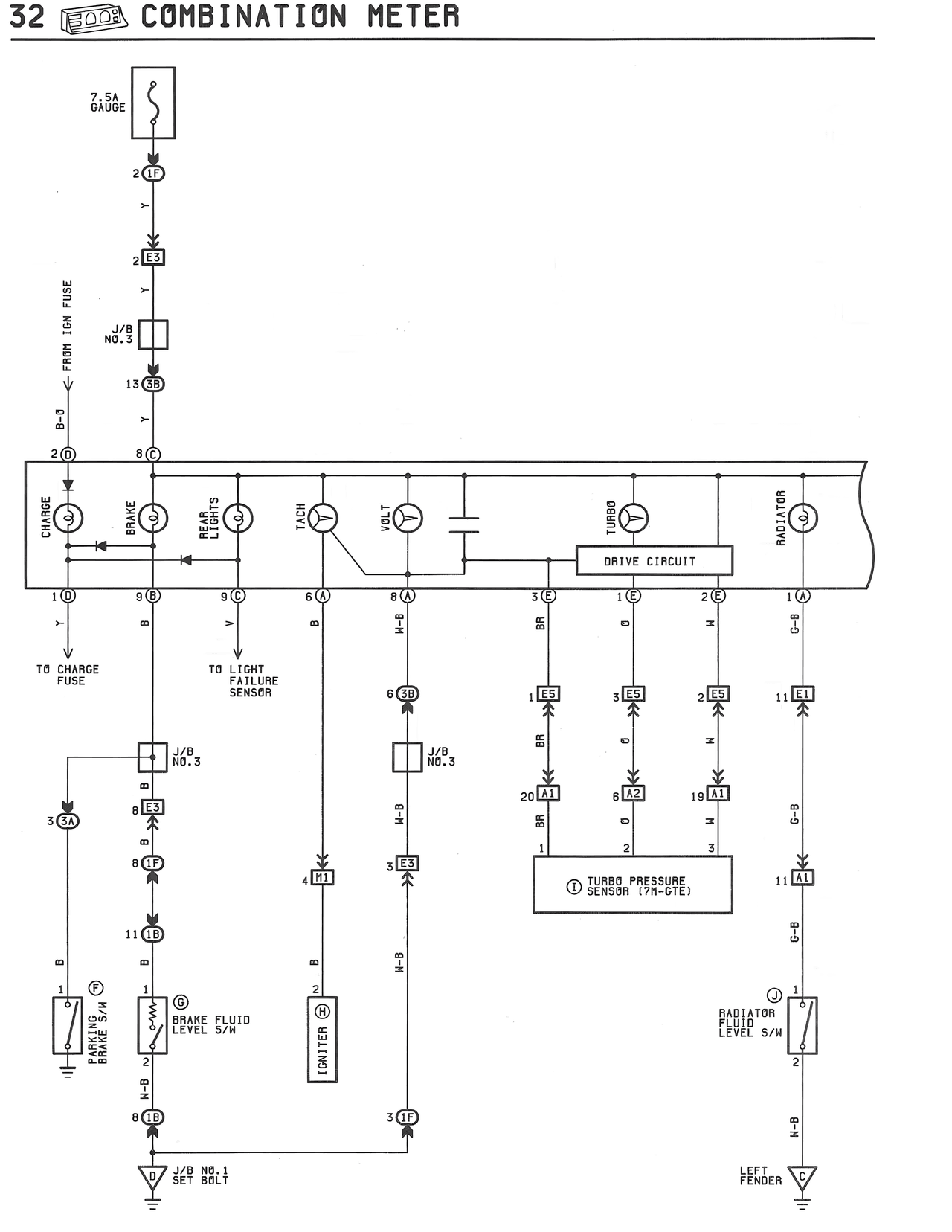 32 Combination Meter — MK3 Supra Combination Meter wiring diagram, page 1