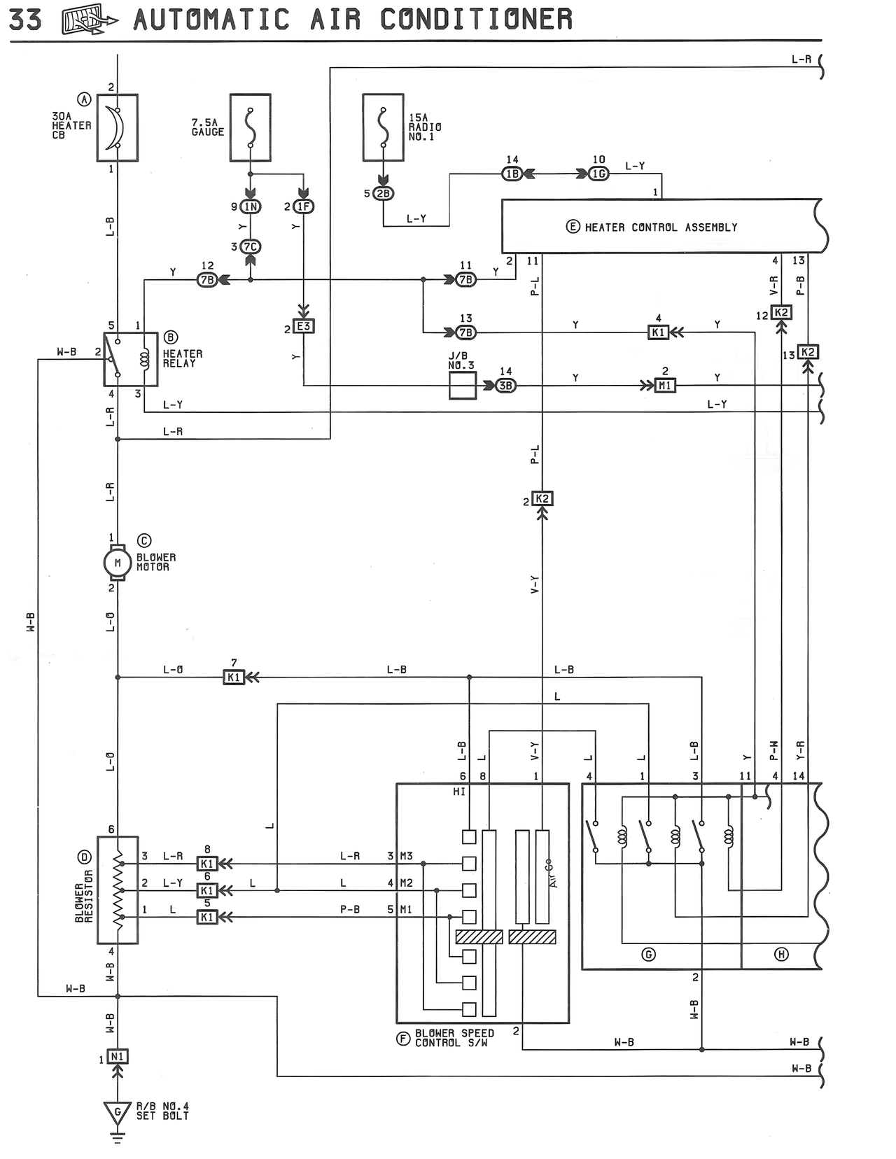 Automatic Air Conditioner — MK3 Supra Automatic Air Conditioner wiring diagram, page 1