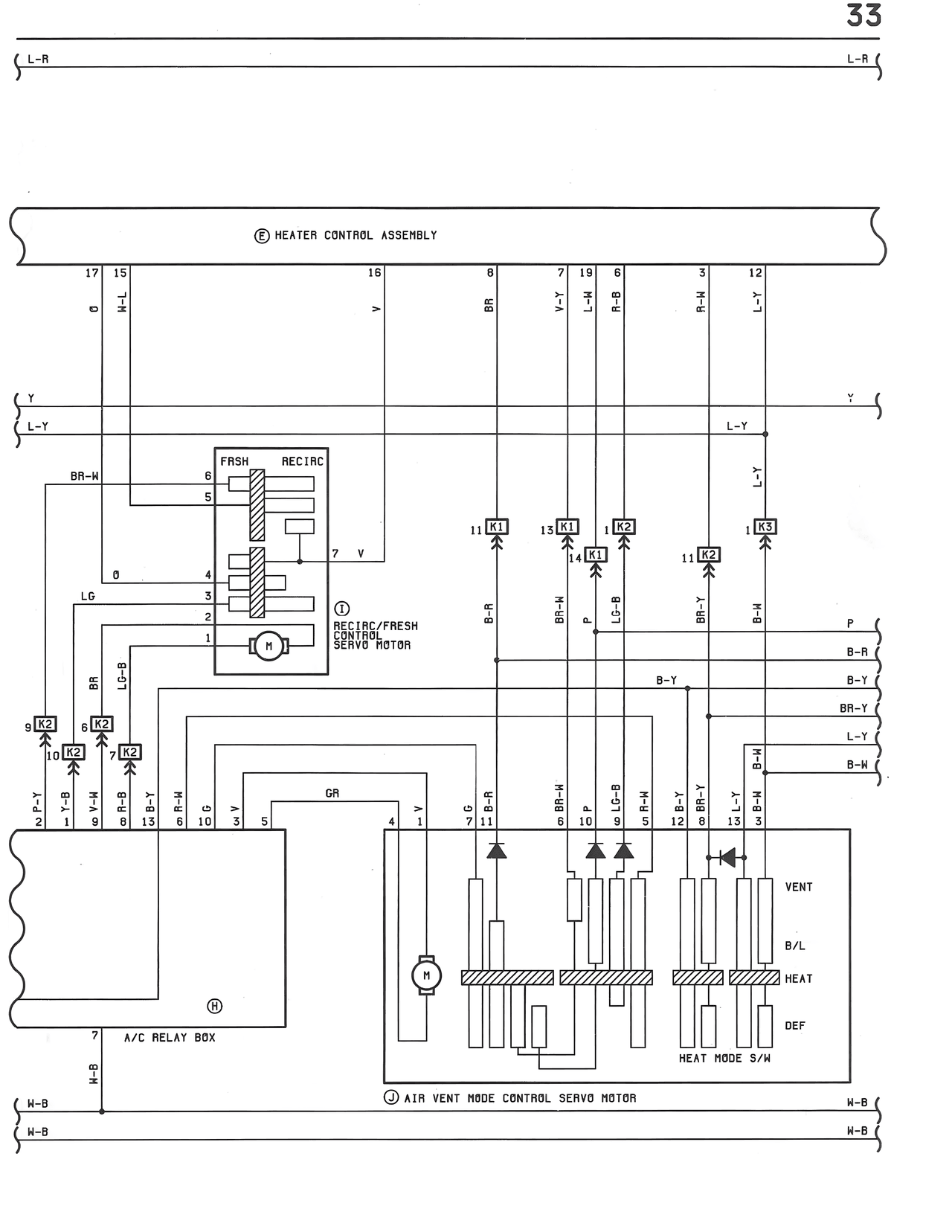 Heater Control Assembly / Air Vent Mode Control Servo Motor — MK3 Supra Automatic Air Conditioner wiring diagram, page 2