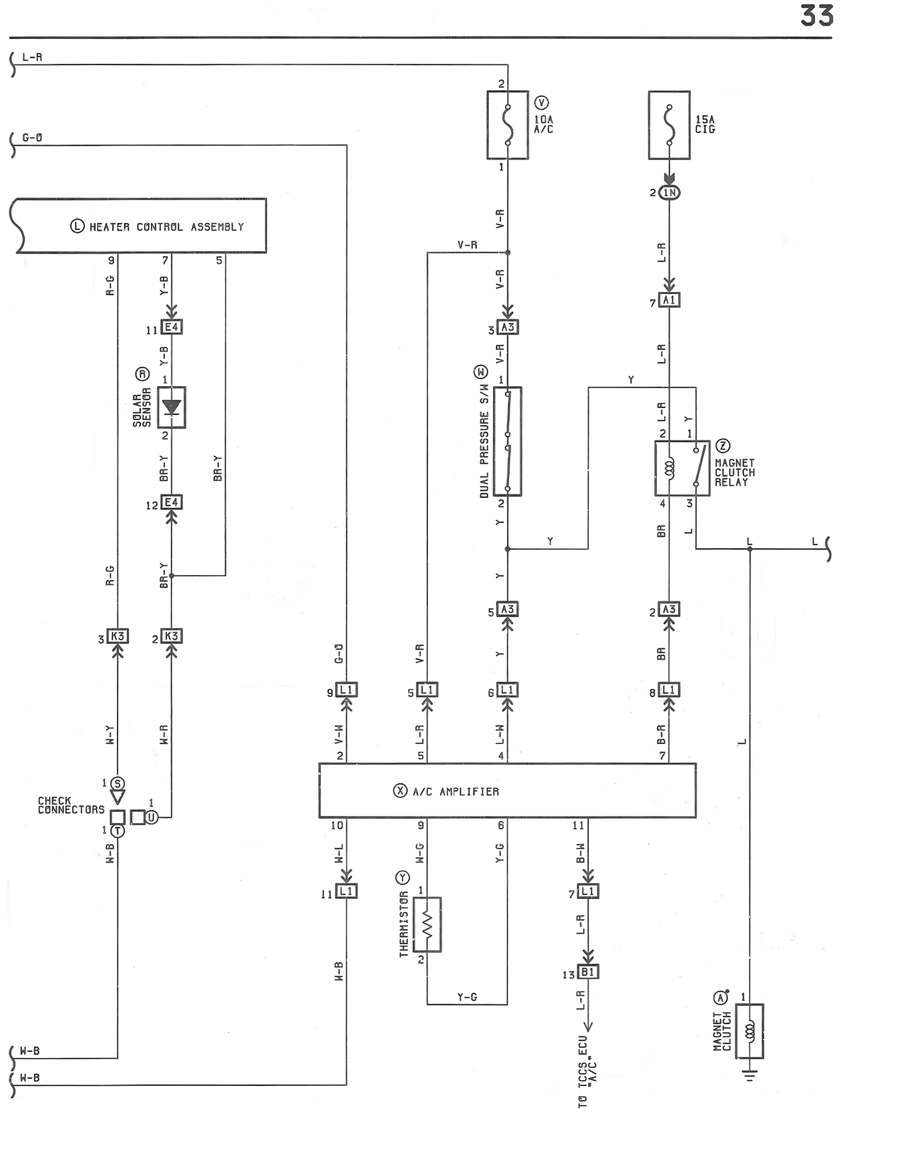 Air Conditioning System Circuit — MK3 Supra Automatic Air Conditioner wiring diagram, page 4