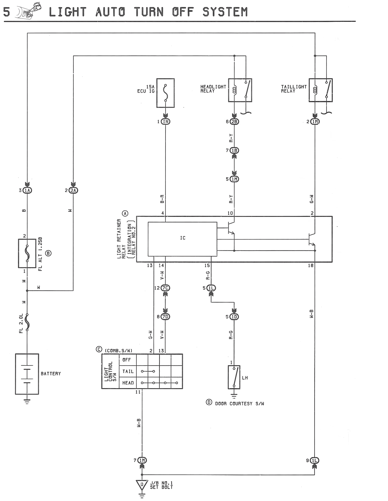 Light Auto Turn Off System — MK3 Supra Light Auto Turn Off System wiring diagram, page 1