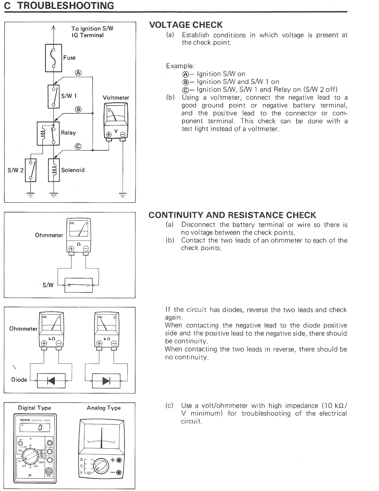 C Troubleshooting — MK3 Supra Troubleshooting wiring diagram, page 1