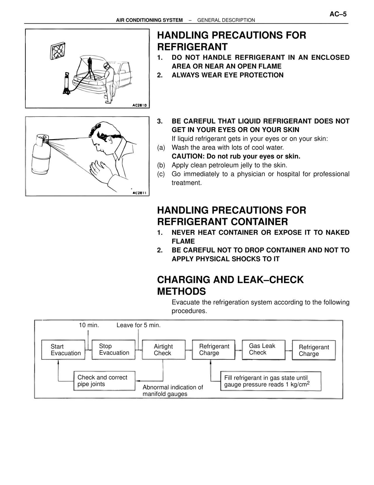 Handling Precautions for Refrigerant — MK4 Supra Air Conditioning, page 5