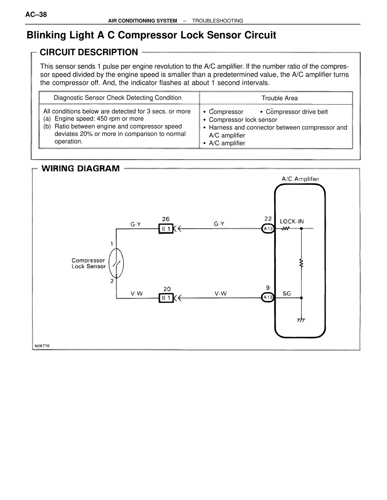 Blinking Light a C Compressor Lock Sensor Circuit — MK4 Supra Air Conditioning, page 38