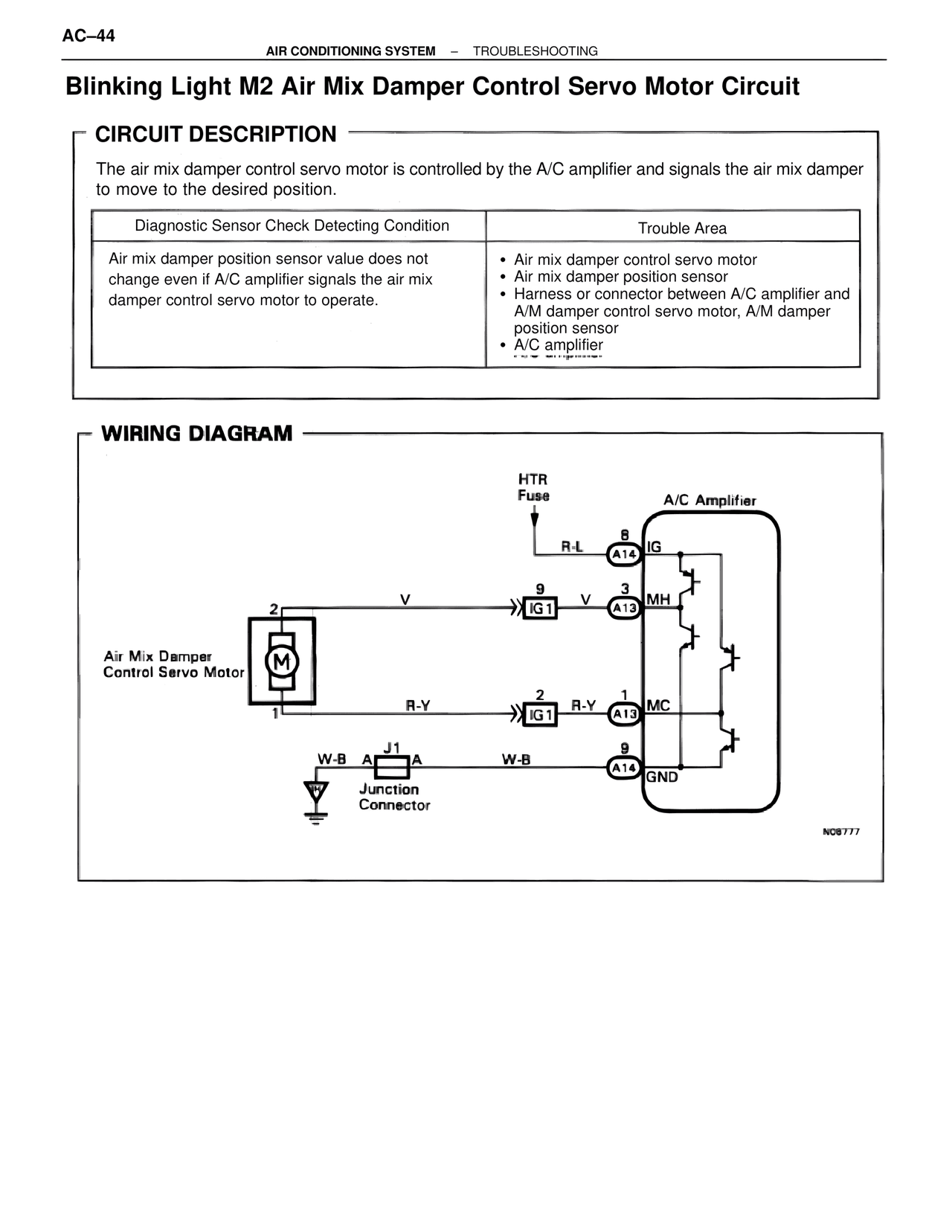 Blinking Light M2 Air Mix Damper Control Servo Motor Circuit — MK4 Supra Air Conditioning, page 44