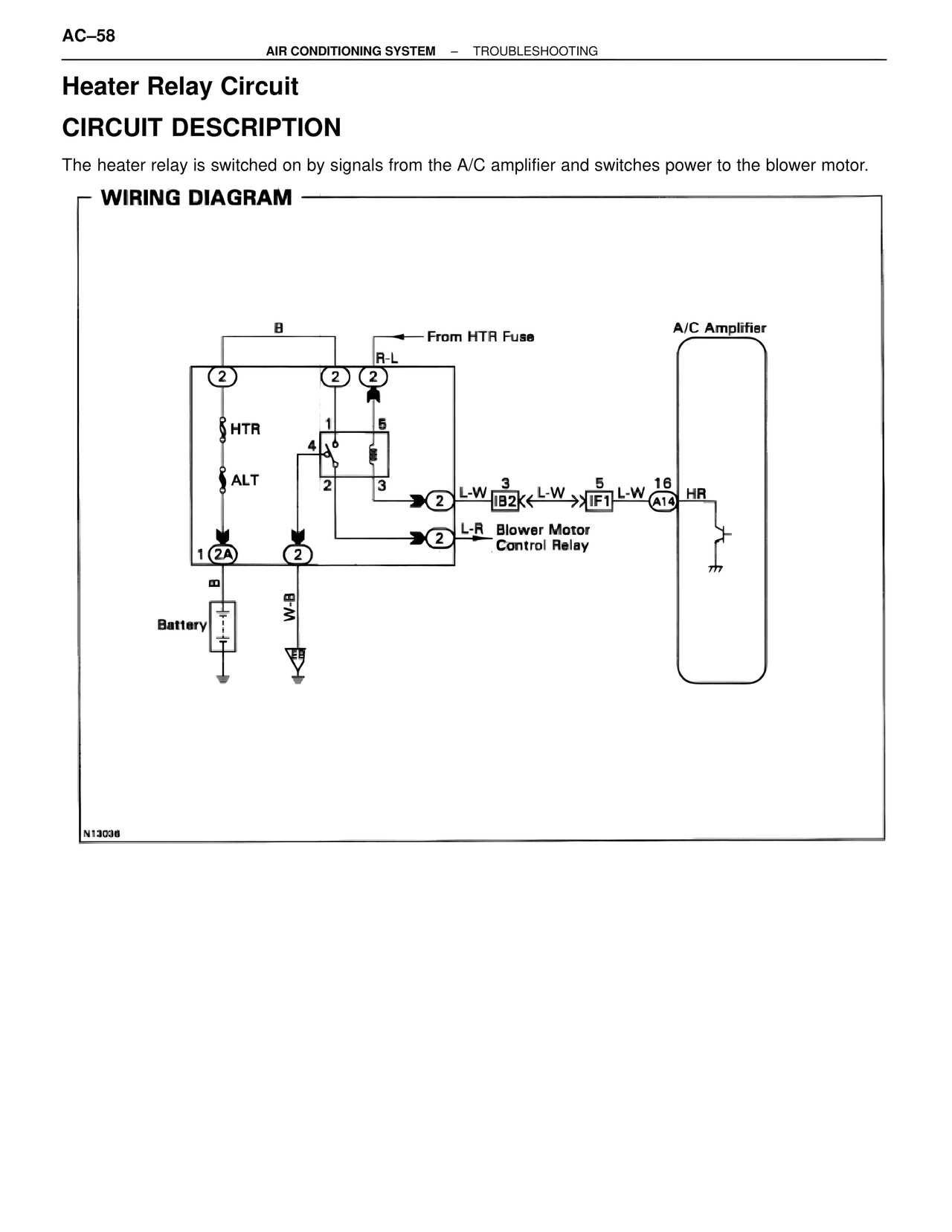 Heater Relay Circuit — MK4 Supra Air Conditioning, page 58
