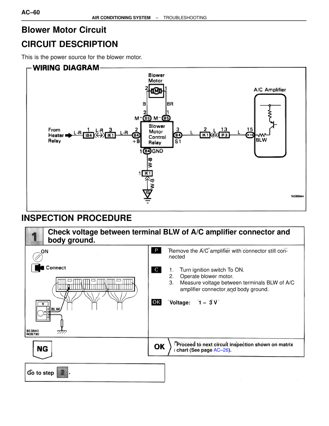 Blower Motor Circuit — MK4 Supra Air Conditioning, page 60