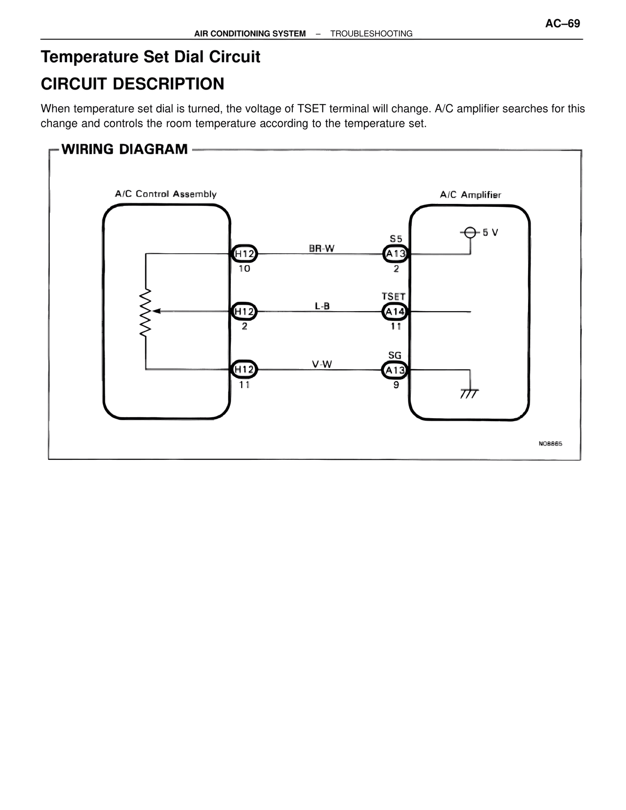 Temperature Set Dial Circuit — MK4 Supra Air Conditioning, page 69