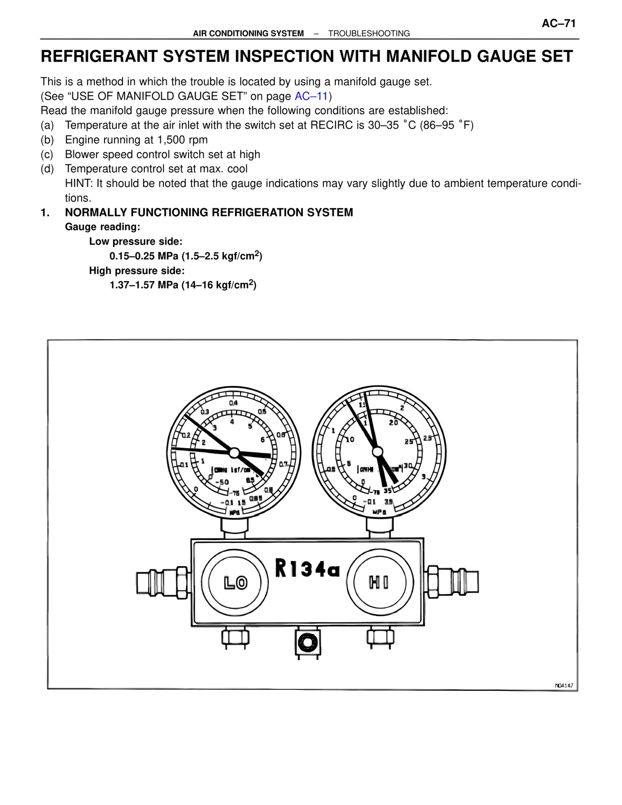 Refrigerant System Inspection with Manifold Gauge Set — MK4 Supra Air Conditioning, page 71