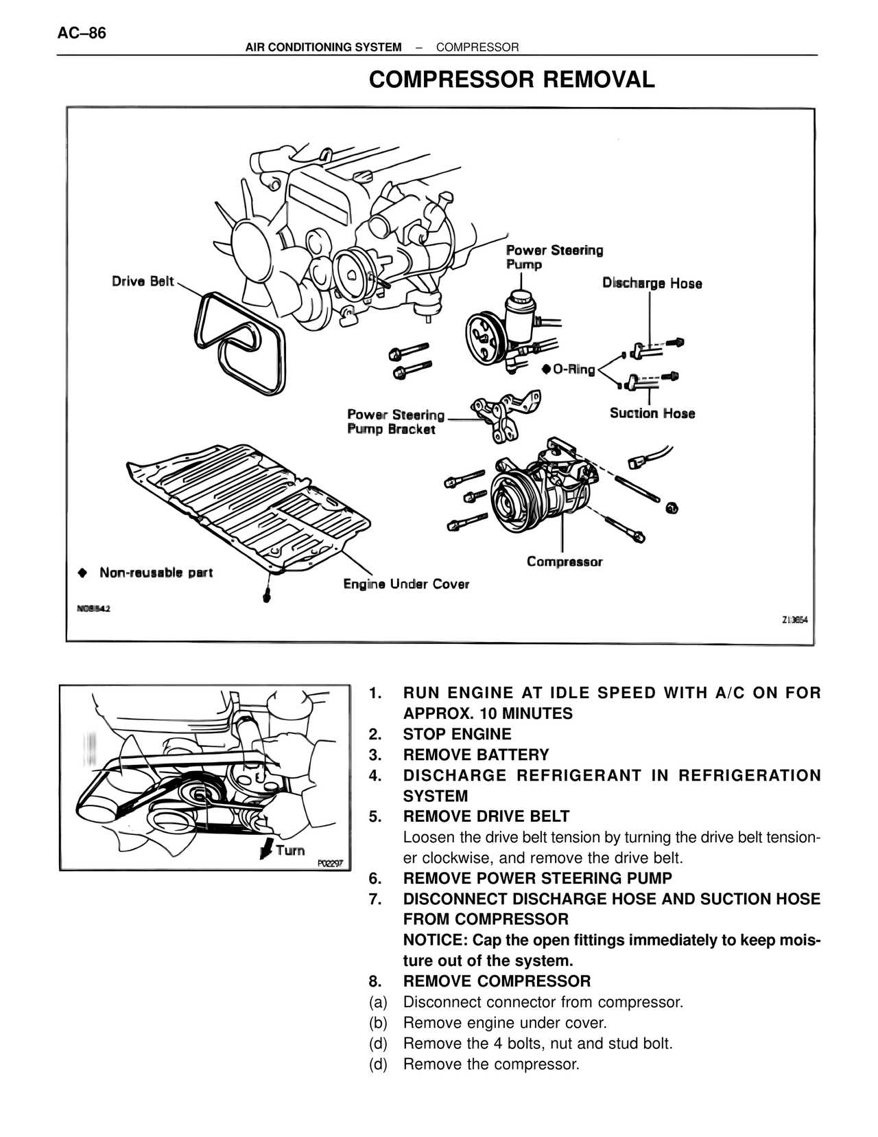 Compressor Removal — MK4 Supra Air Conditioning, page 86
