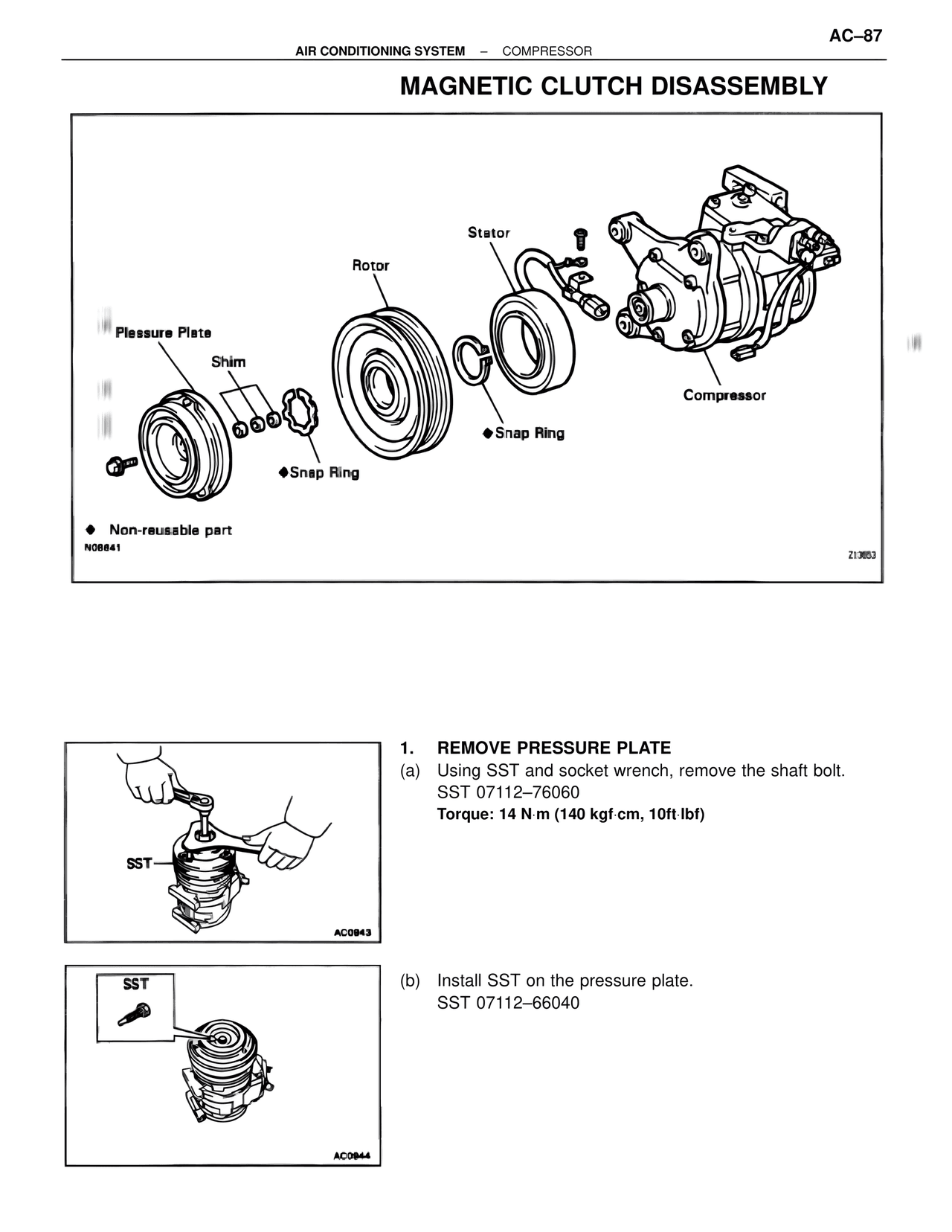 Magnetic Clutch Disassembly — MK4 Supra Air Conditioning, page 87