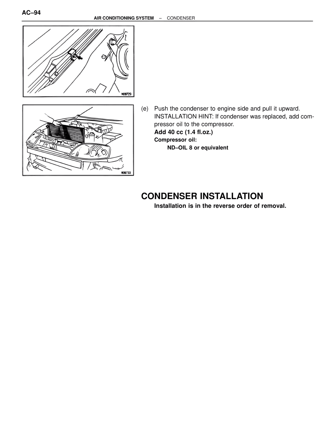 Condenser Installation — MK4 Supra Air Conditioning, page 94