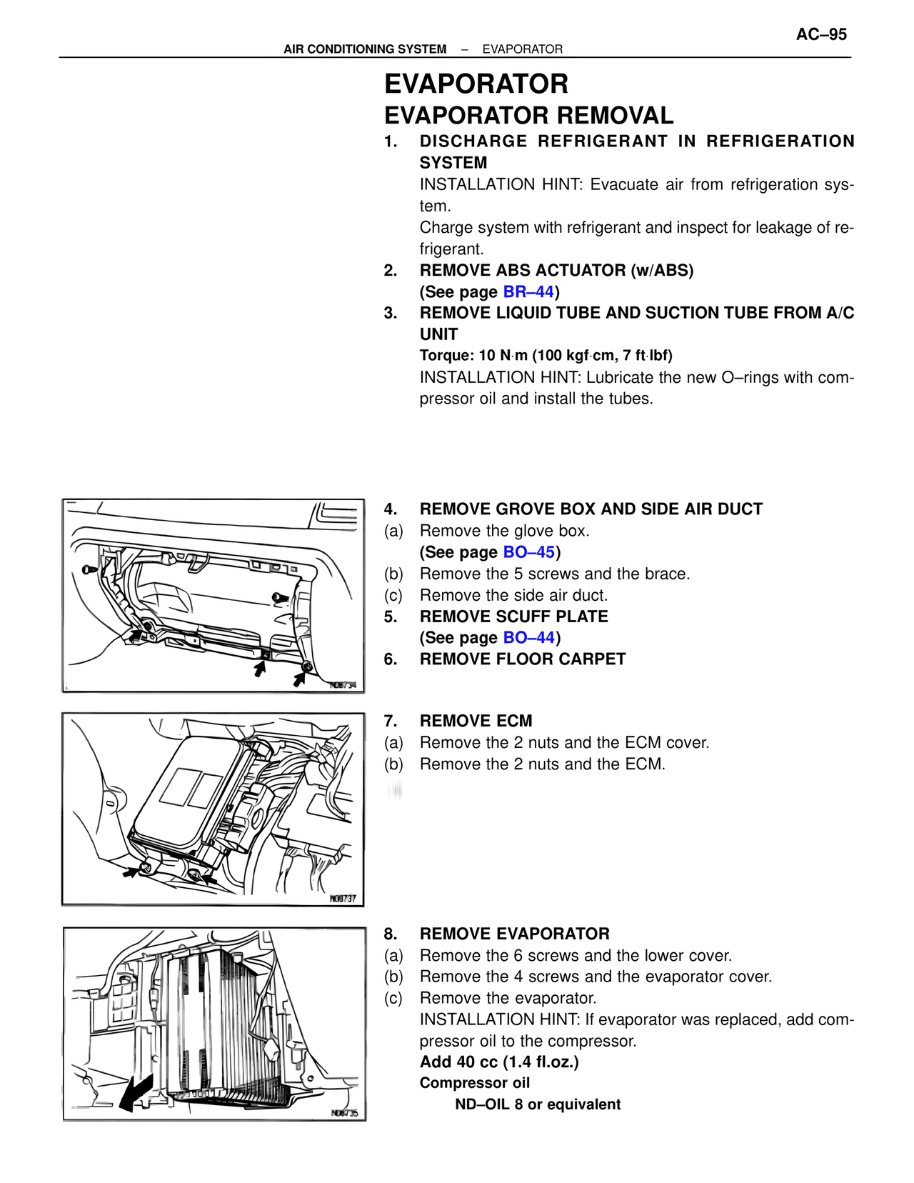 Evaporator Evaporator Removal — MK4 Supra Air Conditioning, page 95