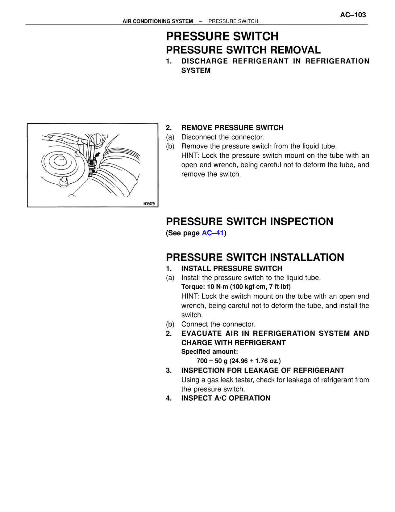 Pressure Switch — MK4 Supra Air Conditioning, page 103
