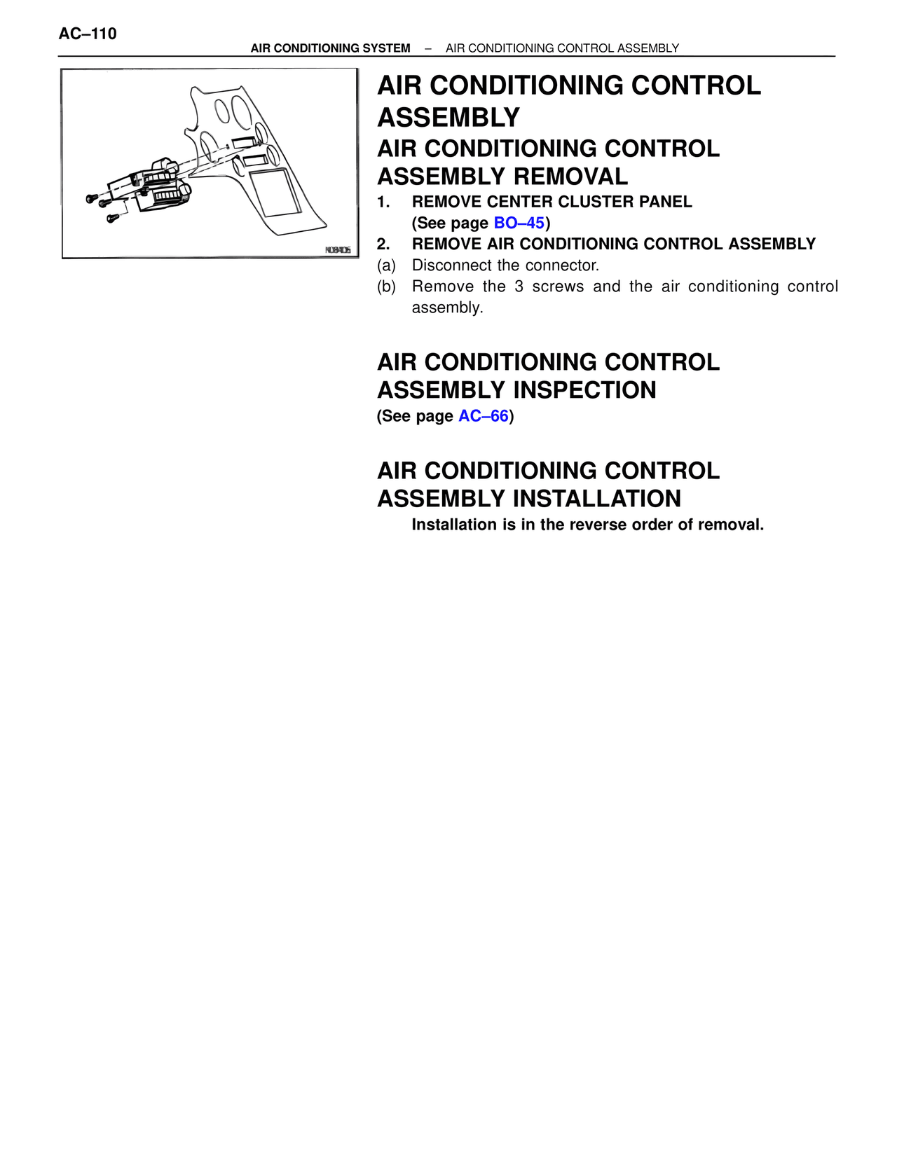 Air Conditioning Control Assembly — MK4 Supra Air Conditioning, page 110