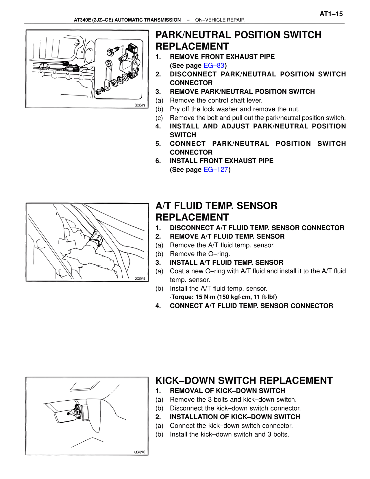 PARK/NEUTRAL Position Switch Replacement — MK4 Supra A340 Automatic Trans (GE), page 15