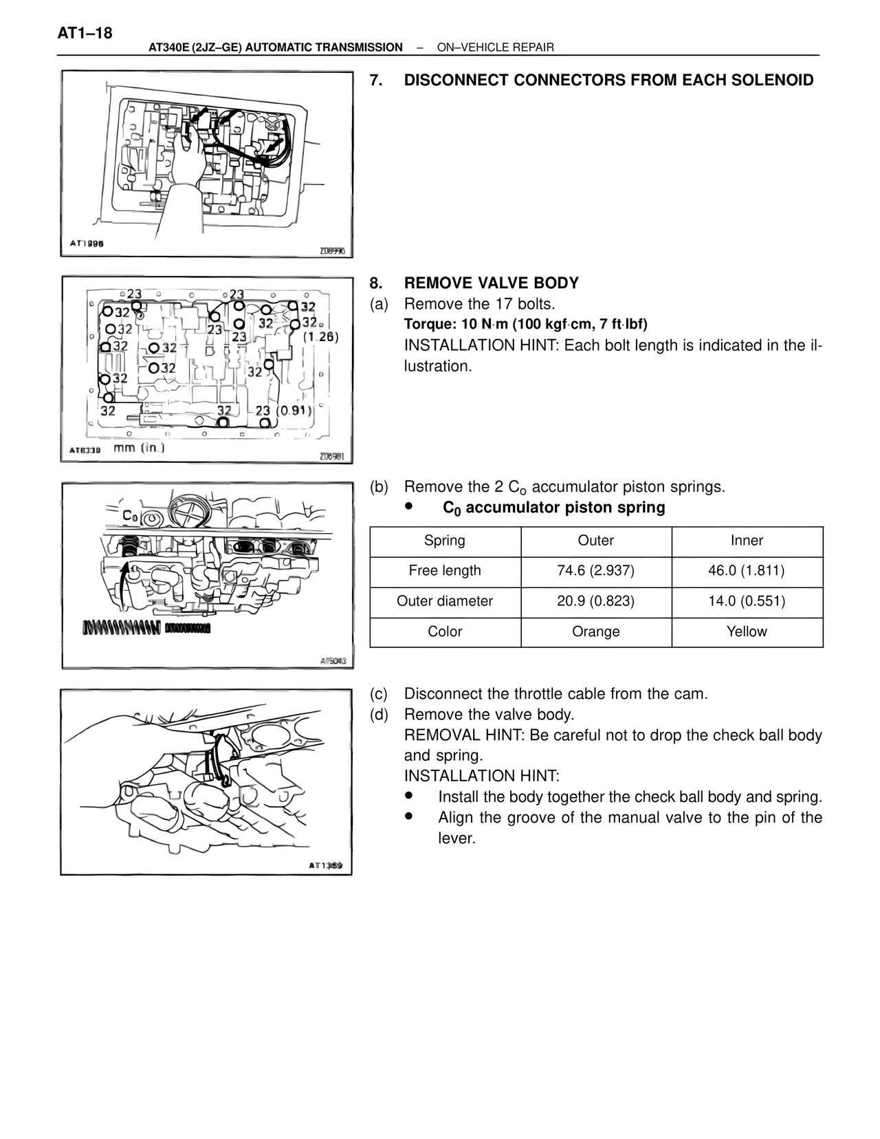 Disconnect Connectors from Each Solenoid — MK4 Supra A340 Automatic Trans (GE), page 18