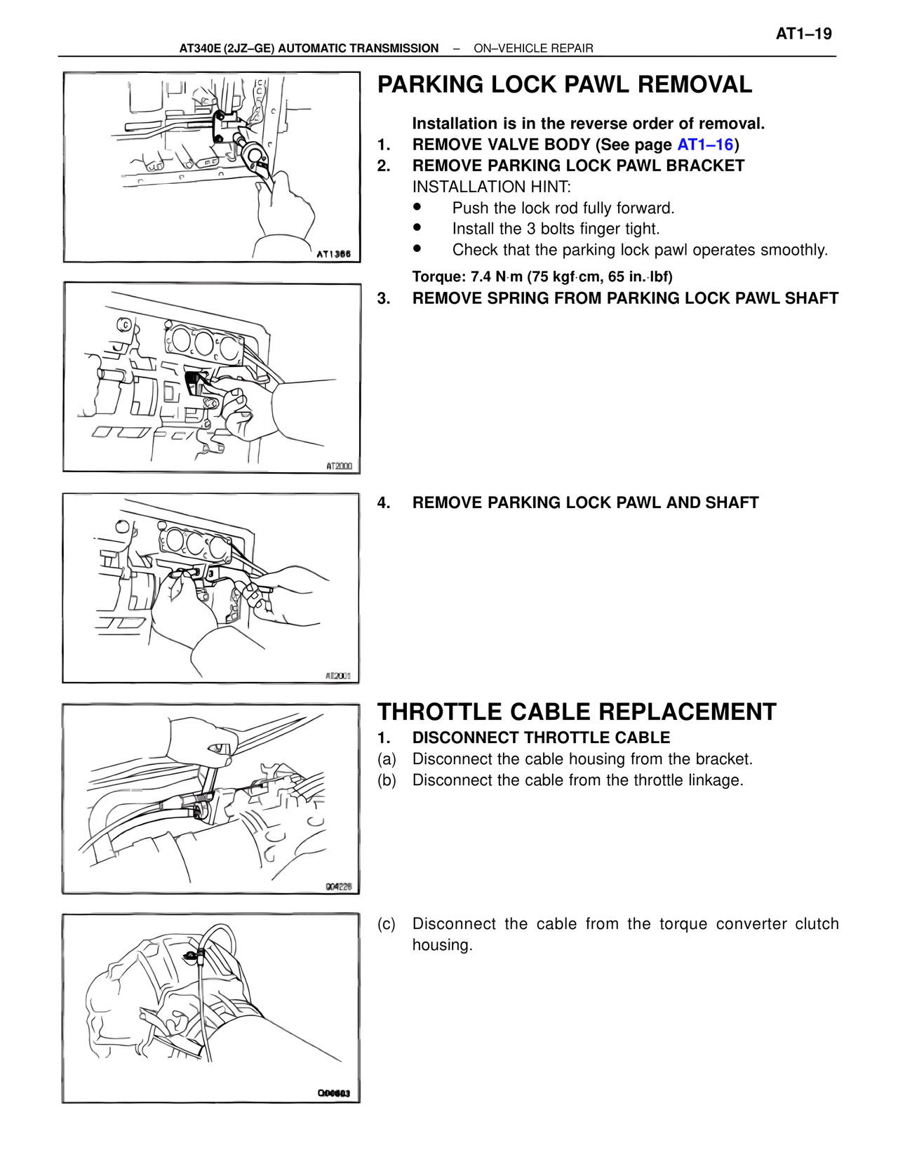 Parking Lock Pawl Removal — MK4 Supra A340 Automatic Trans (GE), page 19