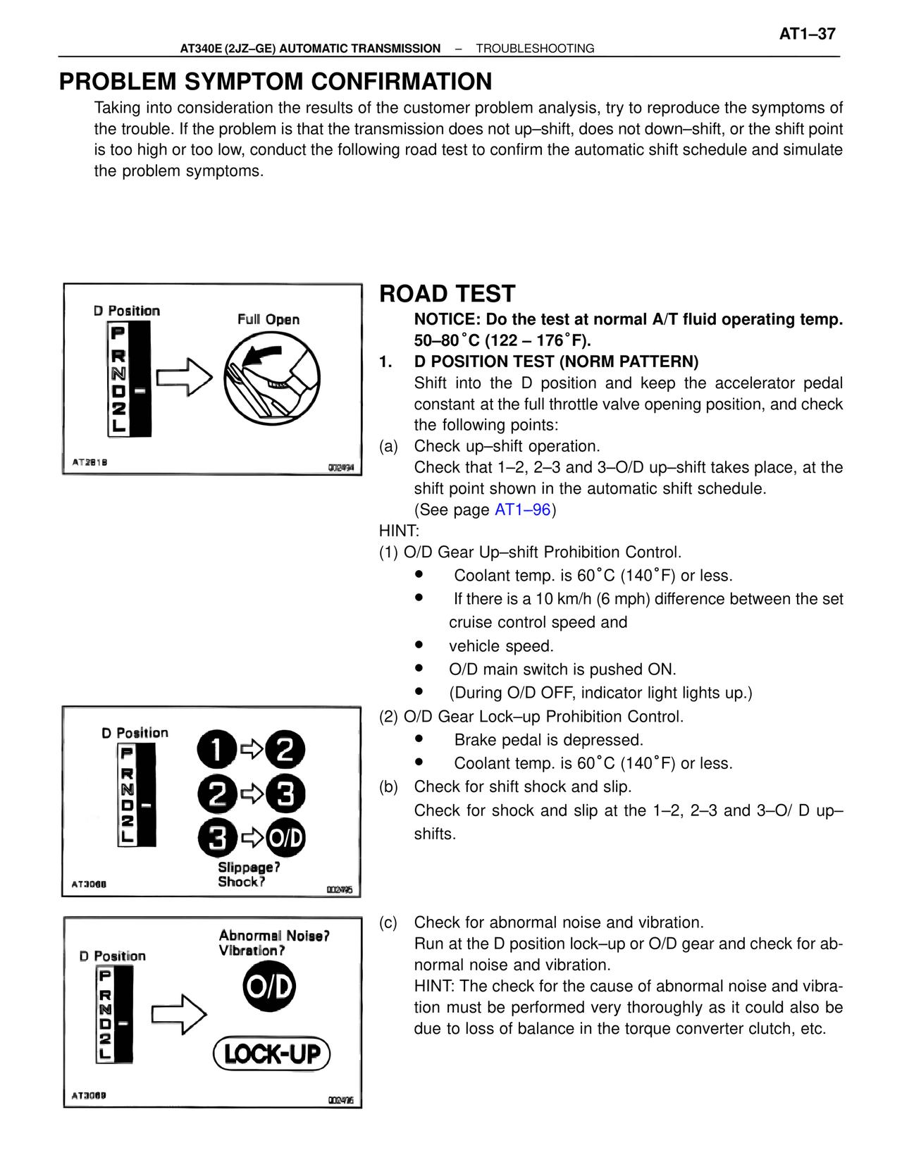 Problem Symptom Confirmation — MK4 Supra A340 Automatic Trans (GE), page 37