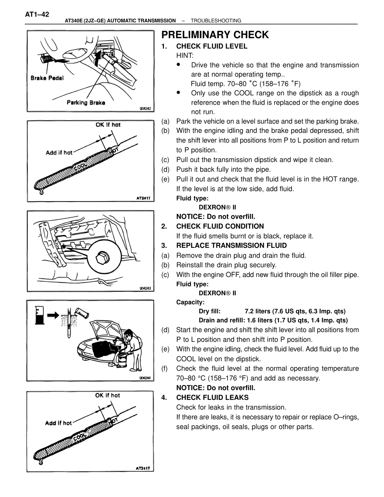 Preliminary Check — MK4 Supra A340 Automatic Trans (GE), page 42