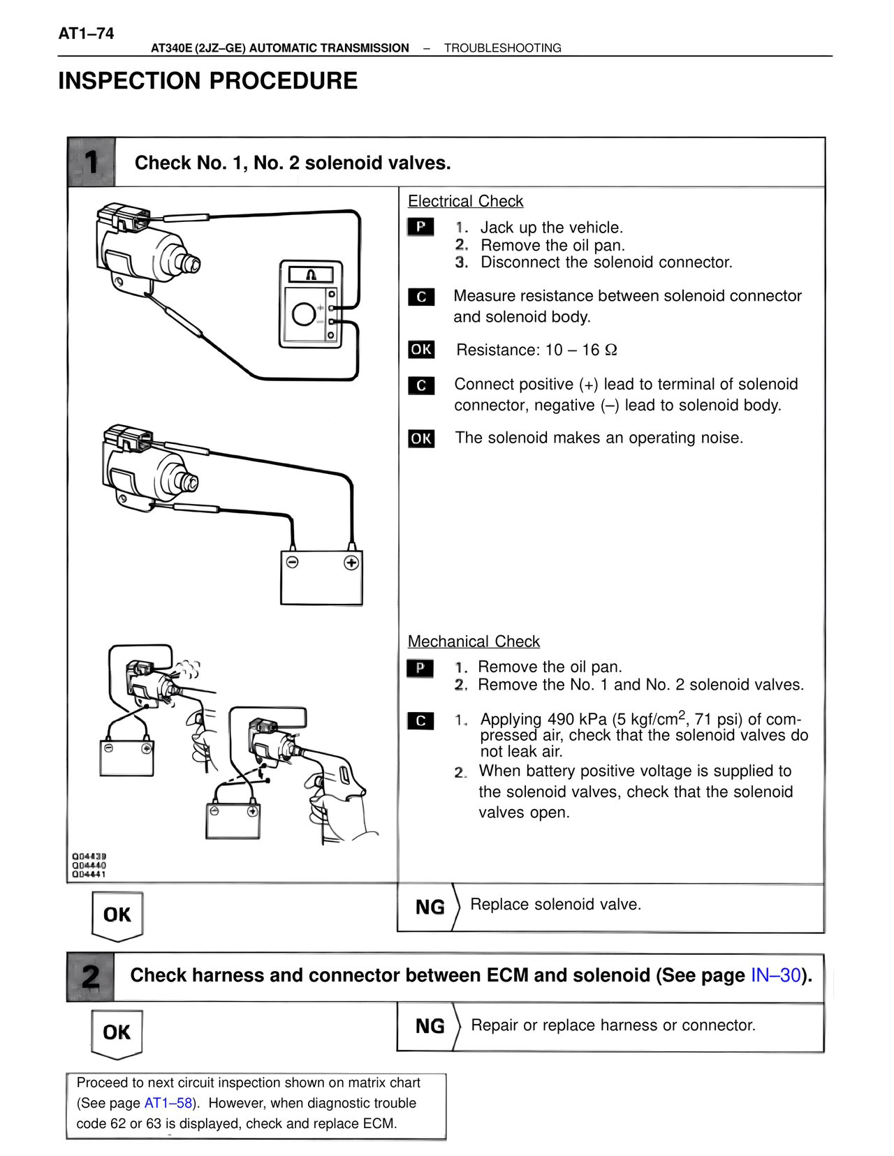 Inspection Procedure — MK4 Supra A340 Automatic Trans (GE), page 74