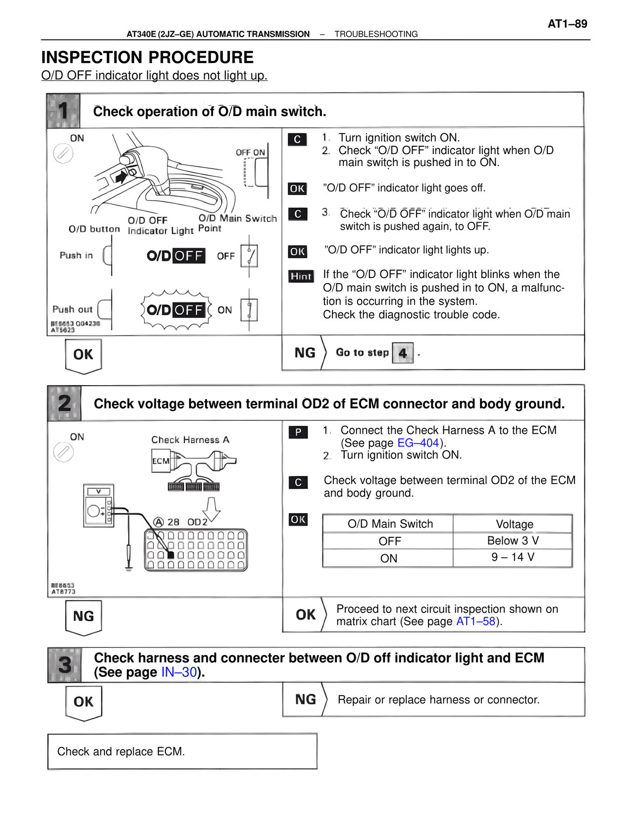 Inspection Procedure — MK4 Supra A340 Automatic Trans (GE), page 89