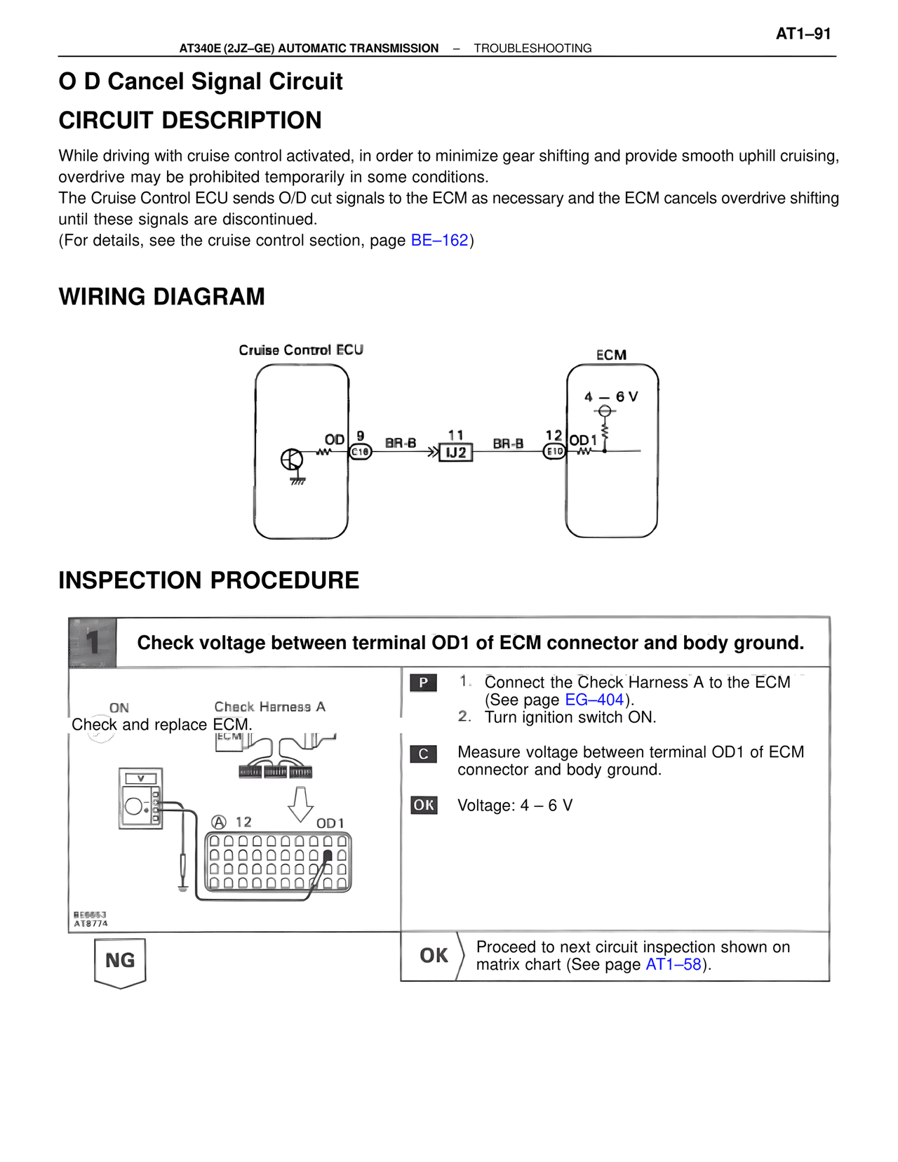 O D Cancel Signal Circuit — MK4 Supra A340 Automatic Trans (GE), page 91