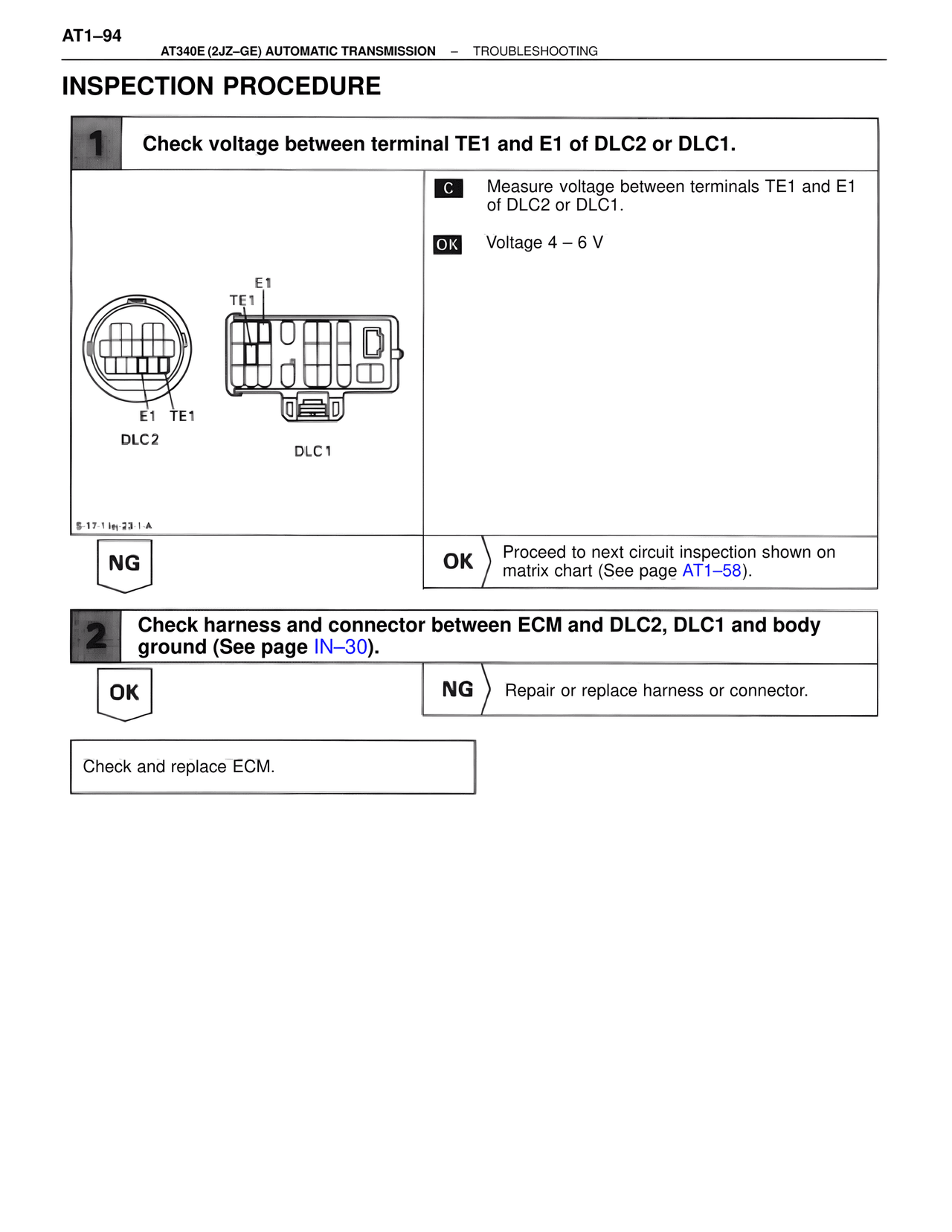 Inspection Procedure — MK4 Supra A340 Automatic Trans (GE), page 94