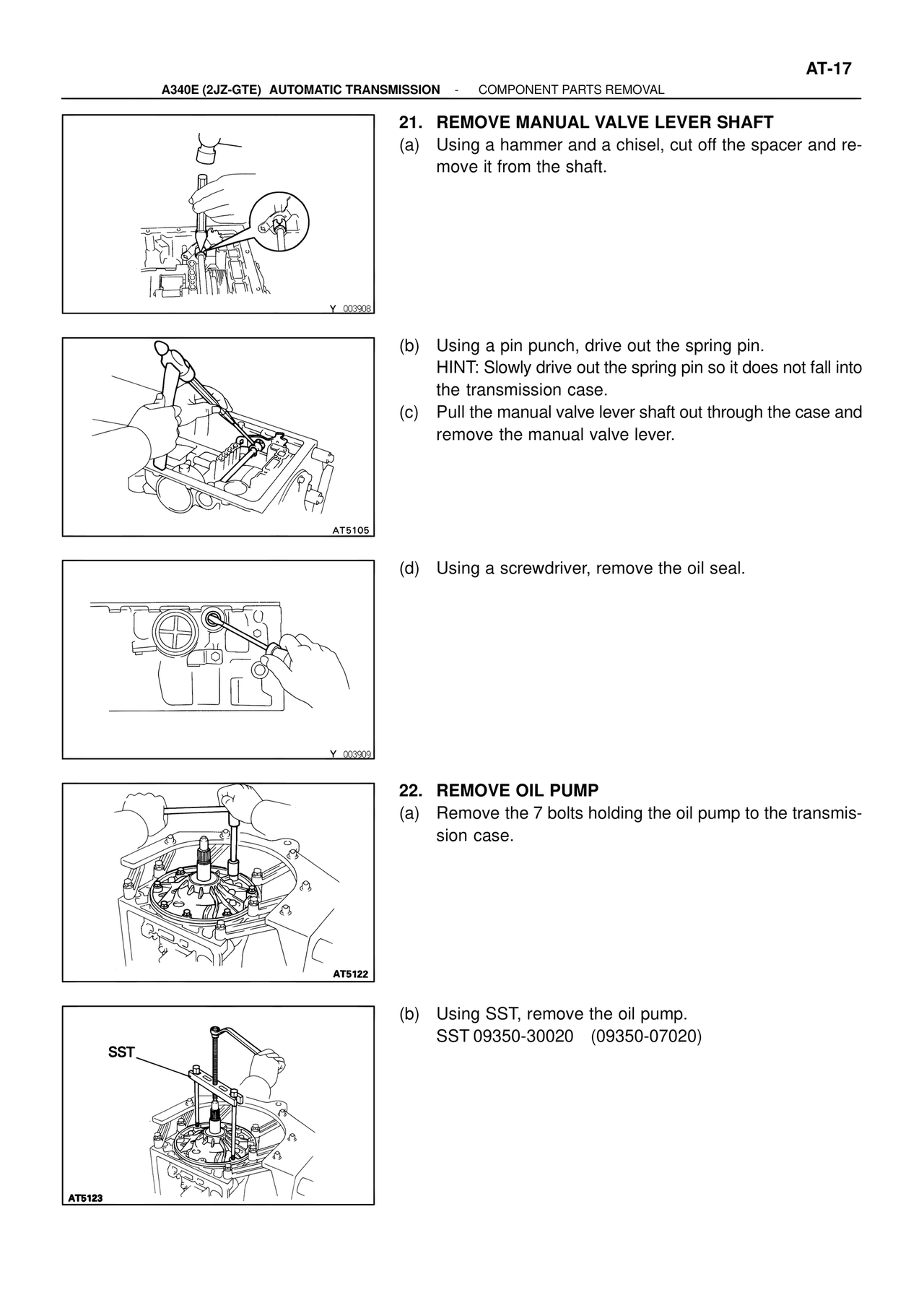 Remove Manual Valve Lever Shaft — MK4 Supra ATM Unit Repair, page 54