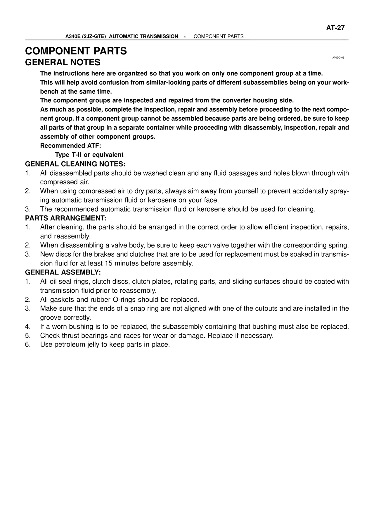 Component Parts General Notes — MK4 Supra ATM Unit Repair, page 64