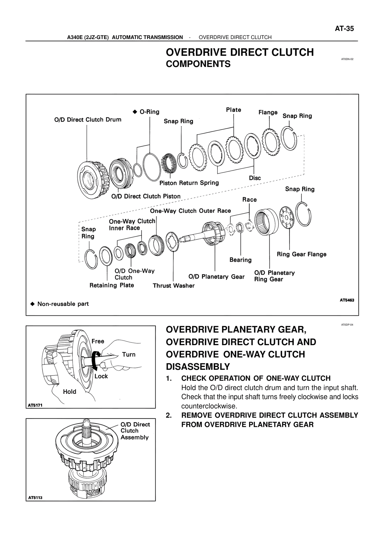 Overdrive Direct Clutch Components — MK4 Supra ATM Unit Repair, page 72