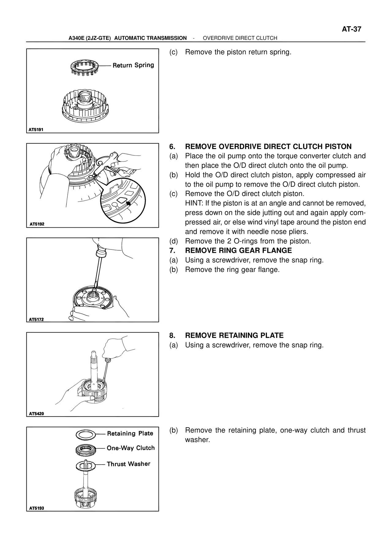 Overdrive Direct Clutch — MK4 Supra ATM Unit Repair, page 74