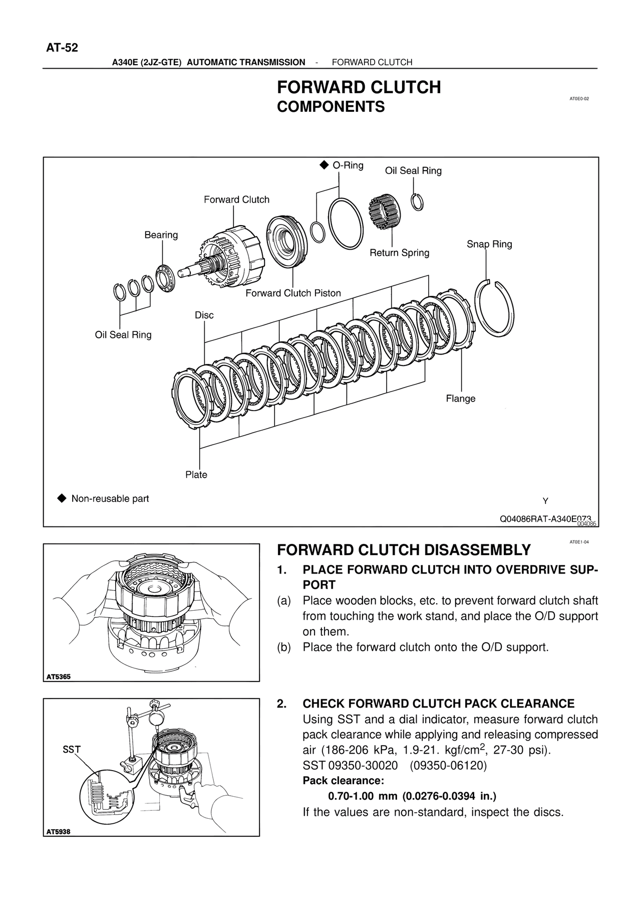 Forward Clutch Components — MK4 Supra ATM Unit Repair, page 89
